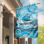 Cronulla Sutherland Sharks Rugby Garden Flag Australian Aboriginal Dot Painting Style