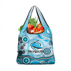 Cronulla Sutherland Sharks Rugby Grocery Bag Australian Aboriginal Dot Painting Style