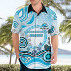 Cronulla Sutherland Sharks Rugby Hawaiian Shirt Australian Aboriginal Dot Painting Style