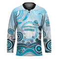 Cronulla Sutherland Sharks Rugby Hockey Jersey Australian Aboriginal Dot Painting Style