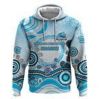 Cronulla Sutherland Sharks Rugby Hoodie Australian Aboriginal Dot Painting Style