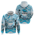 Cronulla Sutherland Sharks Rugby Hoodie Australian Aboriginal Dot Painting Style