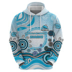 Cronulla Sutherland Sharks Rugby Hoodie Australian Aboriginal Dot Painting Style