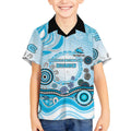 Cronulla Sutherland Sharks Rugby Kid Hawaiian Shirt Australian Aboriginal Dot Painting Style