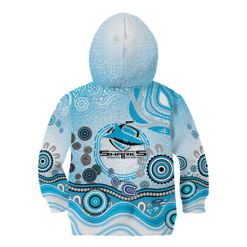 Cronulla Sutherland Sharks Rugby Kid Hoodie Australian Aboriginal Dot Painting Style