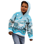 Cronulla Sutherland Sharks Rugby Kid Hoodie Australian Aboriginal Dot Painting Style