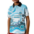 Cronulla Sutherland Sharks Rugby Kid Polo Shirt Australian Aboriginal Dot Painting Style