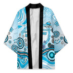 Cronulla Sutherland Sharks Rugby Kimono Australian Aboriginal Dot Painting Style