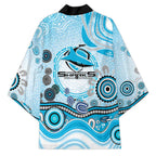 Cronulla Sutherland Sharks Rugby Kimono Australian Aboriginal Dot Painting Style