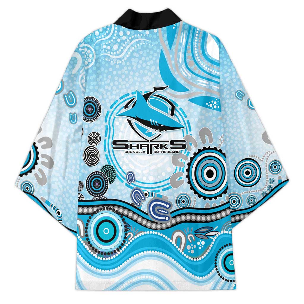 Cronulla Sutherland Sharks Rugby Kimono Australian Aboriginal Dot Painting Style