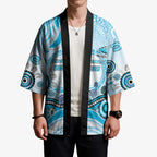 Cronulla Sutherland Sharks Rugby Kimono Australian Aboriginal Dot Painting Style