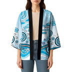 Cronulla Sutherland Sharks Rugby Kimono Australian Aboriginal Dot Painting Style