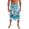 Cronulla Sutherland Sharks Rugby Lavalava Australian Aboriginal Dot Painting Style
