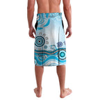 Cronulla Sutherland Sharks Rugby Lavalava Australian Aboriginal Dot Painting Style