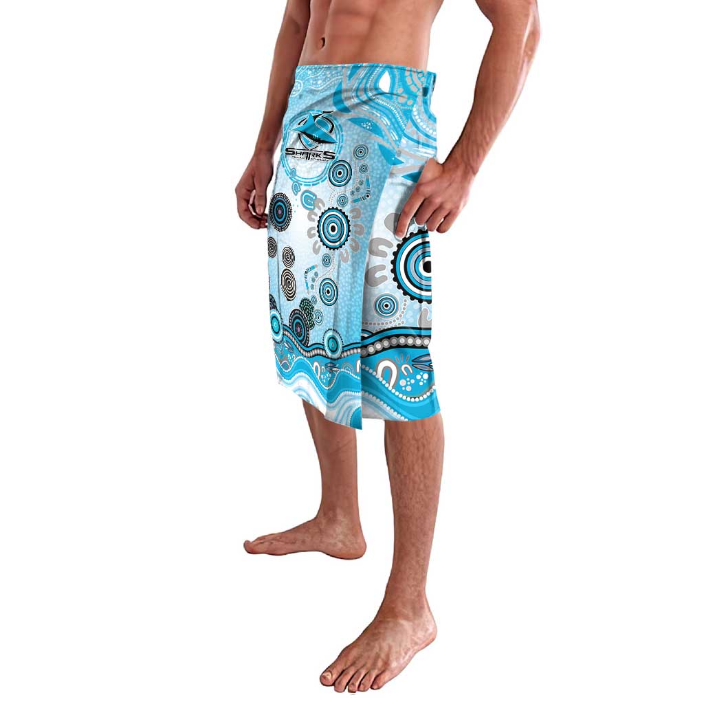 Cronulla Sutherland Sharks Rugby Lavalava Australian Aboriginal Dot Painting Style