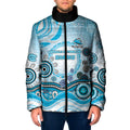 Cronulla Sutherland Sharks Rugby Padded Jacket Australian Aboriginal Dot Painting Style