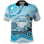 Cronulla Sutherland Sharks Rugby Polo Shirt Australian Aboriginal Dot Painting Style