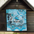 Cronulla Sutherland Sharks Rugby Quilt Australian Aboriginal Dot Painting Style