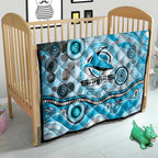 Cronulla Sutherland Sharks Rugby Quilt Australian Aboriginal Dot Painting Style
