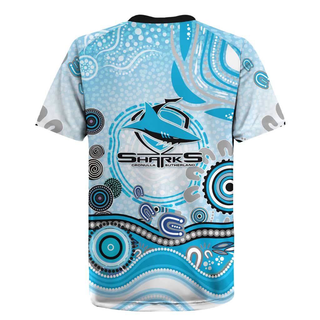 Cronulla Sutherland Sharks Rugby Rugby Jersey Australian Aboriginal Dot Painting Style