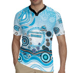 Cronulla Sutherland Sharks Rugby Rugby Jersey Australian Aboriginal Dot Painting Style