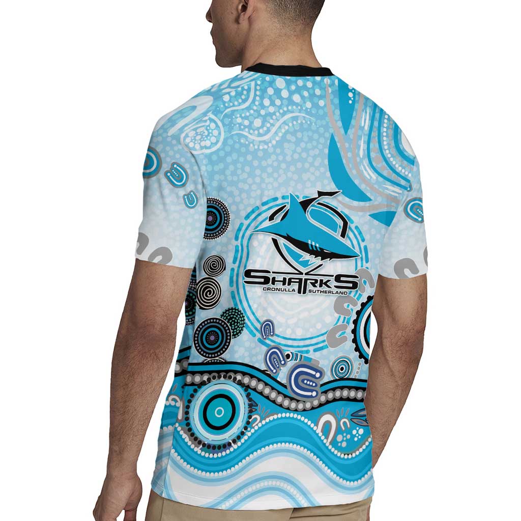 Cronulla Sutherland Sharks Rugby Rugby Jersey Australian Aboriginal Dot Painting Style