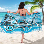 Cronulla Sutherland Sharks Rugby Sarong Australian Aboriginal Dot Painting Style