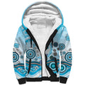 Cronulla Sutherland Sharks Rugby Sherpa Hoodie Australian Aboriginal Dot Painting Style