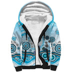 Cronulla Sutherland Sharks Rugby Sherpa Hoodie Australian Aboriginal Dot Painting Style