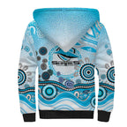 Cronulla Sutherland Sharks Rugby Sherpa Hoodie Australian Aboriginal Dot Painting Style