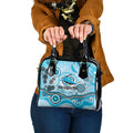 Cronulla Sutherland Sharks Rugby Shoulder Handbag Australian Aboriginal Dot Painting Style