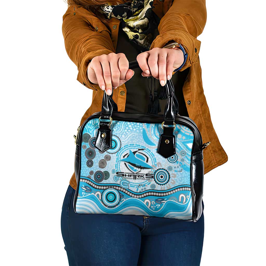 Cronulla Sutherland Sharks Rugby Shoulder Handbag Australian Aboriginal Dot Painting Style