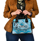 Cronulla Sutherland Sharks Rugby Shoulder Handbag Australian Aboriginal Dot Painting Style
