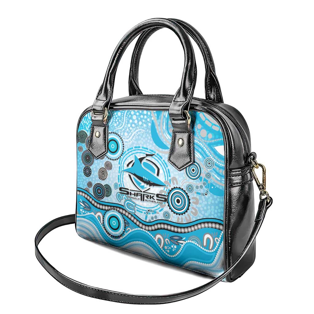 Cronulla Sutherland Sharks Rugby Shoulder Handbag Australian Aboriginal Dot Painting Style