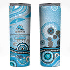 Cronulla Sutherland Sharks Rugby Skinny Tumbler Australian Aboriginal Dot Painting Style