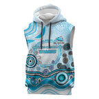 Cronulla Sutherland Sharks Rugby Sleeveless Hoodie Australian Aboriginal Dot Painting Style