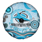 Cronulla Sutherland Sharks Rugby Spare Tire Cover Australian Aboriginal Dot Painting Style