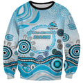 Cronulla Sutherland Sharks Rugby Sweatshirt Australian Aboriginal Dot Painting Style