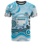 Cronulla Sutherland Sharks Rugby T Shirt Australian Aboriginal Dot Painting Style