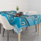 Cronulla Sutherland Sharks Rugby Tablecloth Australian Aboriginal Dot Painting Style