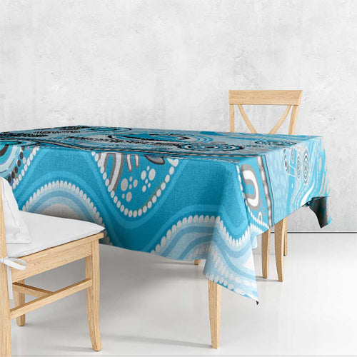 Cronulla Sutherland Sharks Rugby Tablecloth Australian Aboriginal Dot Painting Style