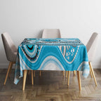 Cronulla Sutherland Sharks Rugby Tablecloth Australian Aboriginal Dot Painting Style