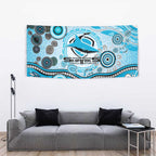 Cronulla Sutherland Sharks Rugby Tapestry Australian Aboriginal Dot Painting Style