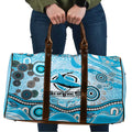 Cronulla Sutherland Sharks Rugby Travel Bag Australian Aboriginal Dot Painting Style