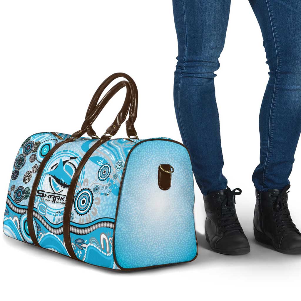 Cronulla Sutherland Sharks Rugby Travel Bag Australian Aboriginal Dot Painting Style
