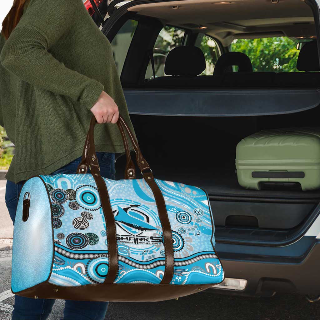 Cronulla Sutherland Sharks Rugby Travel Bag Australian Aboriginal Dot Painting Style