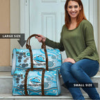 Cronulla Sutherland Sharks Rugby Travel Bag Australian Aboriginal Dot Painting Style