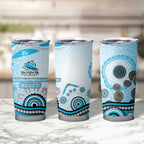 Cronulla Sutherland Sharks Rugby Tumbler Cup Australian Aboriginal Dot Painting Style