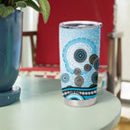Cronulla Sutherland Sharks Rugby Tumbler Cup Australian Aboriginal Dot Painting Style