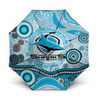 Cronulla Sutherland Sharks Rugby Umbrella Australian Aboriginal Dot Painting Style